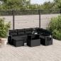 Preview: ARDEBO.de - 9-tlg. Garten-Sofagarnitur mit Kissen Schwarz Poly Rattan