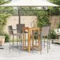 Preview: 5-tlg. Gartenbar-Set Grau Massivholz Akazie und Poly Rattan