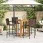 Preview: 5-tlg. Gartenbar-Set Braun Massivholz Akazie und Poly Rattan