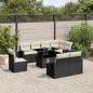 Preview: ARDEBO.de - 9-tlg. Garten-Sofagarnitur mit Kissen Schwarz Poly Rattan