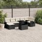 Preview: ARDEBO.de - 8-tlg. Garten-Sofagarnitur mit Kissen Schwarz Poly Rattan