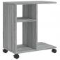 Preview: Beistelltisch mit Rollen Grau Sonoma 50x30x55 cm Holzwerkstoff