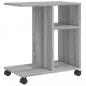 Preview: Beistelltisch mit Rollen Grau Sonoma 50x30x55 cm Holzwerkstoff