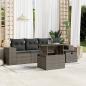 Preview: ARDEBO.de - 6-tlg. Garten-Sofagarnitur mit Kissen Grau Poly Rattan