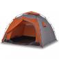 Preview: Kuppel-Campingzelt 4 Personen Grau und Orange Quick Release