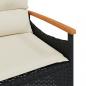 Preview: 3-tlg. Garten-Sofagarnitur mit Kissen Schwarz Poly Rattan