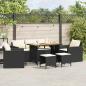 Preview: ARDEBO.de - 6-tlg. Garten-Sofagarnitur mit Kissen Schwarz Poly Rattan