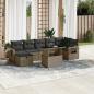 Preview: ARDEBO.de - 8-tlg. Garten-Sofagarnitur mit Kissen Grau Poly Rattan