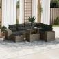 Preview: ARDEBO.de - 8-tlg. Garten-Sofagarnitur mit Kissen Grau Poly Rattan