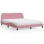 Preview: ARDEBO.de - Bett mit Matratze Rosa 160x200 cm Samt