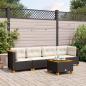 Preview: ARDEBO.de - 5-tlg. Garten-Sofagarnitur mit Kissen Schwarz Poly Rattan