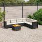 Preview: ARDEBO.de - 7-tlg. Garten-Sofagarnitur mit Kissen Schwarz Poly Rattan