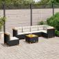 Preview: ARDEBO.de - 7-tlg. Garten-Sofagarnitur mit Kissen Schwarz Poly Rattan