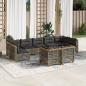 Preview: ARDEBO.de - 9-tlg. Garten-Sofagarnitur mit Kissen Grau Poly Rattan