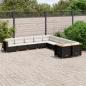 Preview: ARDEBO.de - 10-tlg. Garten-Sofagarnitur mit Kissen Schwarz Poly Rattan