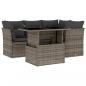 Preview: 5-tlg. Garten-Sofagarnitur mit Kissen Grau Poly Rattan