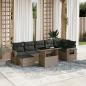 Preview: ARDEBO.de - 8-tlg. Garten-Sofagarnitur mit Kissen Grau Poly Rattan