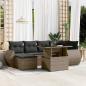 Preview: ARDEBO.de - 7-tlg. Garten-Sofagarnitur mit Kissen Grau Poly Rattan