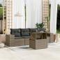 Preview: ARDEBO.de - 5-tlg. Garten-Sofagarnitur mit Kissen Grau Poly Rattan