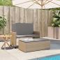 Preview: Gartenbank mit Kissen und Hocker Beige Poly Rattan