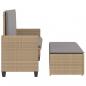 Preview: Gartenbank mit Kissen und Hocker Beige Poly Rattan