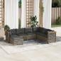 Preview: ARDEBO.de - 7-tlg. Garten-Sofagarnitur mit Kissen Grau Poly Rattan