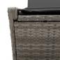 Preview: Doppel-Sonnenliege mit Kissen Grau Poly Rattan