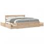 Preview: ARDEBO.de - Bett mit Schubladen und Matratze 200x200 cm Massivholz Kiefer