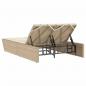 Preview: Doppel-Sonnenliege mit Auflagen Beige Poly Rattan