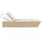 Preview: Doppel-Sonnenliege mit Auflagen Beige Poly Rattan