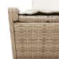 Preview: Doppel-Sonnenliege mit Auflagen Beige Poly Rattan