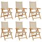 Preview: Gartenstuhl Verstellbar 6 Stk. Beige Poly Rattan Massivholz