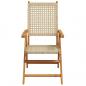 Preview: Gartenstuhl Verstellbar 6 Stk. Beige Poly Rattan Massivholz