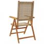 Preview: Gartenstuhl Verstellbar 6 Stk. Beige Poly Rattan Massivholz