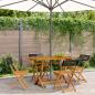 Preview: ARDEBO.de - Gartenstühle 4 Stk. Klappbar Schwarz Poly Rattan & Massivholz