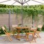 Preview: ARDEBO.de - 5-tlg. Garten-Essgruppe Stoff und Massivholz Beige