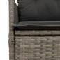 Preview: 3-tlg. Bistro-Set mit Kissen Grau Poly Rattan