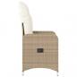 Preview: Gartensessel mit Kissen Verstellbar Beige Poly Rattan