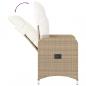 Preview: Gartensessel mit Kissen Verstellbar Beige Poly Rattan