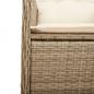 Preview: Gartensessel mit Kissen Verstellbar Beige Poly Rattan