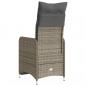 Preview: Gartensessel Verstellbar mit Kissen Grau Poly Rattan