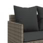 Preview: 5-tlg. Garten-Sofagarnitur mit Kissen Grau Poly Rattan