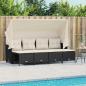 Preview: ARDEBO.de - 5-tlg. Garten-Sofagarnitur mit Kissen Schwarz Poly Rattan