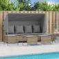 Preview: ARDEBO.de - 5-tlg. Garten-Sofagarnitur mit Kissen Beige Poly Rattan