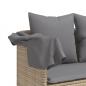 Preview: 5-tlg. Garten-Sofagarnitur mit Kissen Beige Poly Rattan