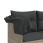 Preview: 5-tlg. Garten-Sofagarnitur mit Kissen Hellgrau Poly Rattan