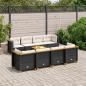 Preview: ARDEBO.de - 9-tlg. Garten-Sofagarnitur mit Kissen Schwarz Poly Rattan