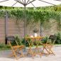 Preview: ARDEBO.de - 3-tlg. Bistro-Set Schwarz Poly Rattan und Massivholz