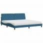 Preview: Bett mit Matratze Blau 200x200 cm Samt