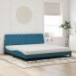 Preview: Bett mit Matratze Blau 200x200 cm Samt